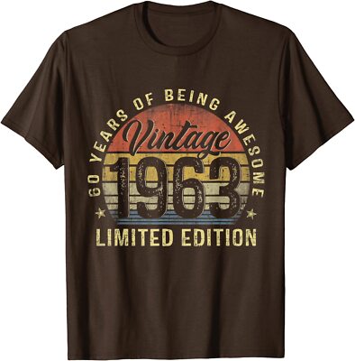 1963 Limited Edition 60 Year Old Gifts 60th Birthday Unisex T-Shirt