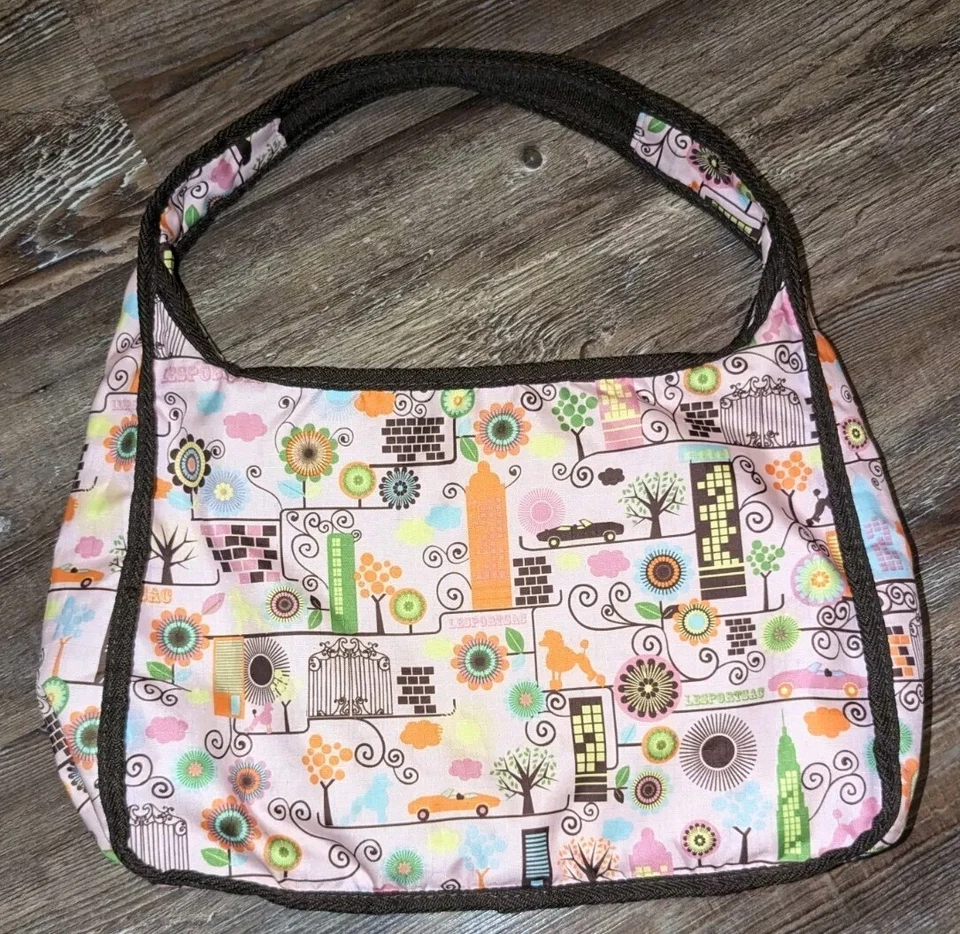 Le Sportsac Poodle Park mini hobo shoulder baguette bag purse with pouch - Image 3 of 4