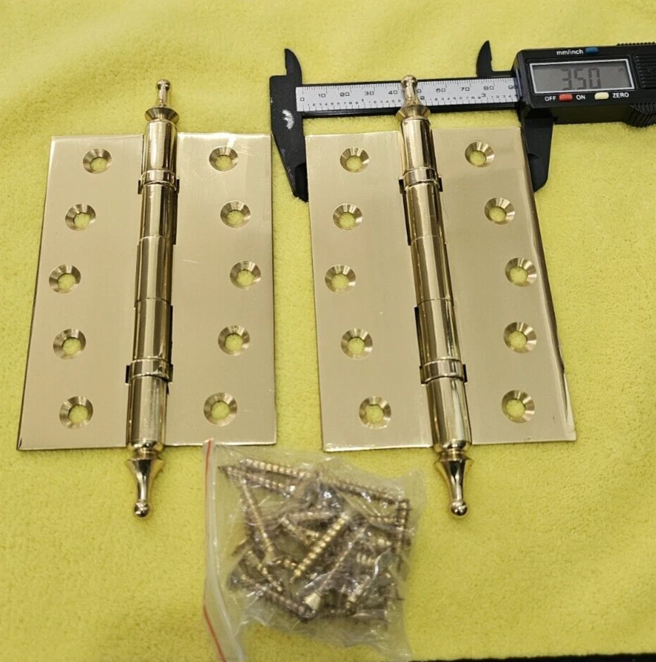 5"x3.5" con punta decorativa latón macizo pulido (Pack de 2) Foto 3 de 4