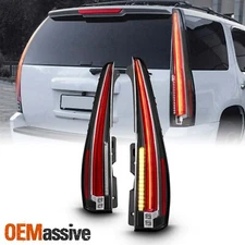 Fit 2007-2014 Chevy Tahoe Suburban | GMC Yukon 2 in 1 LED Tail Lights Set Black