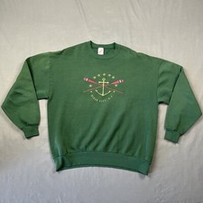 Vintage Ocean City New Jersey Souvenir Crewneck Sweatshirt Green XL USA Made VTG