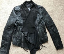 Giacca di pelle di pecora Zara donna originale.  Nuovo con etichetta.  Nero.  Taglia GRANDE.  Difficile da trovare!