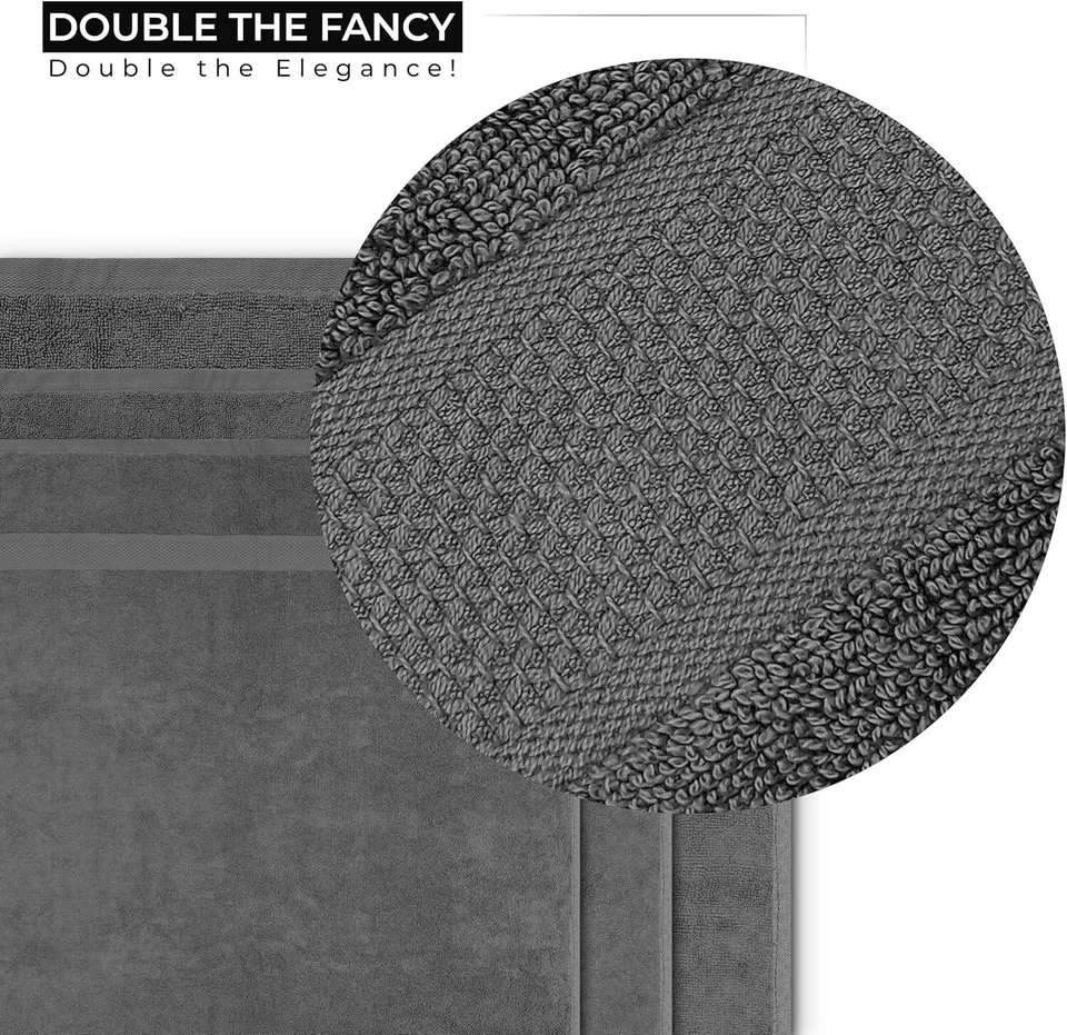 JUEGO DE TOALLAS GRIS PROFUNDO 8 PIEZAS SUAVE MULLIDO ABSORBENTE 100% ALGODÓN GREATWESTERNTEX Foto 4 de 4