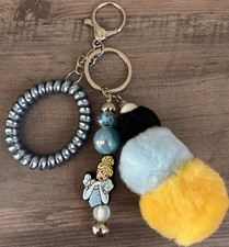 Disney Princess Themed Cinderella Beaded Bag Charm Keychain