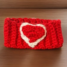 Handmade Crochet Headband 3D Heart Ear Warmer Winter Multicolored Girls Teens