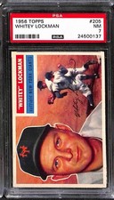 1956 Topps #205 WHITEY LOCKMAN PSA 7 NM 24500137 