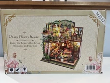 Darcy Flower House DIY Miniature Kit – LED Floral Dollhouse Model NEW