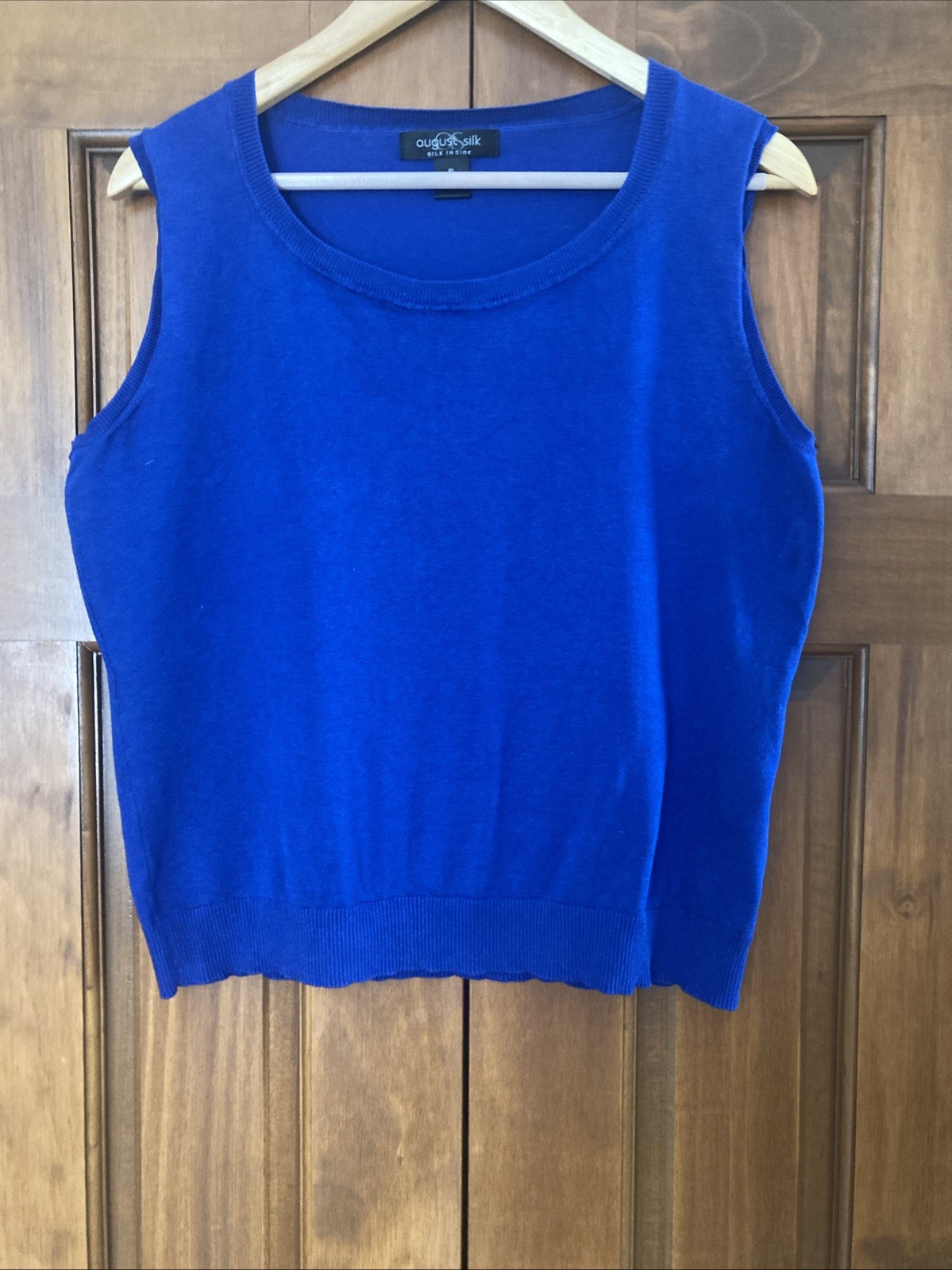 August Silk Royal Blue Silk Blend Sleeveless Tank Top Women’s Size XL