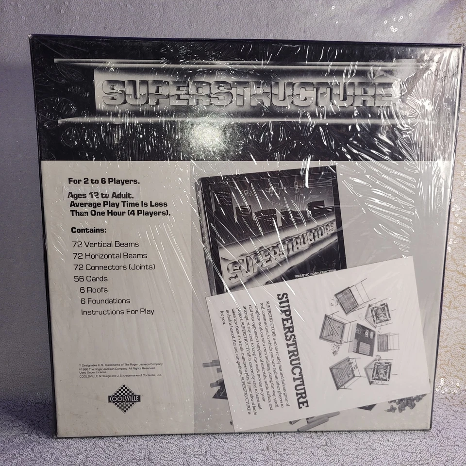 New SUPERSTRUCTURE Construction Board Game Coolsville 1986 3D Building - Sealed - Image 2 of 4