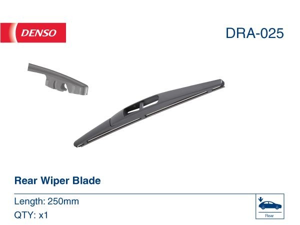 Denso DRA-025 Wischblatt Hinten FüR CitroËN Dacia Passend FüR Fiat Mazda-image