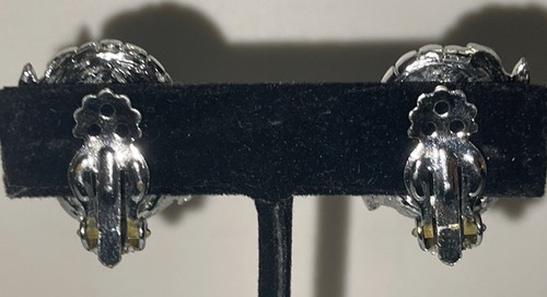 Orecchini Vintage Tono Argento Bambino Blu Clip On Gioielli Gar3-50 - Foto 4 di 6