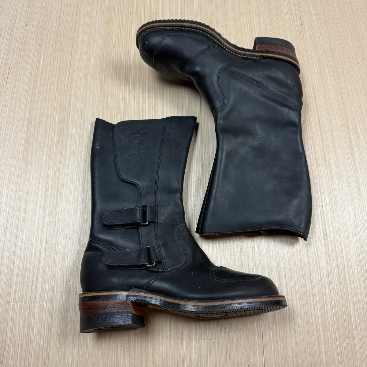 Vintage Chippewa Rally Black Leather Boots 27862 USA  display picture 1
