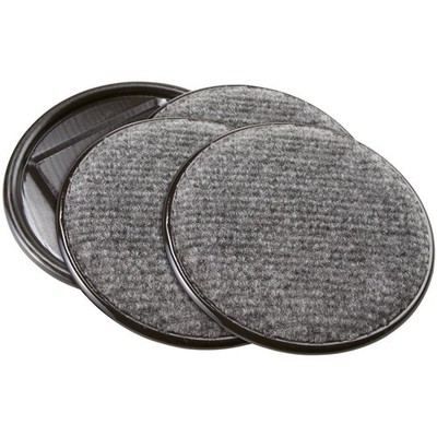 SoftTouch 4'' Round Reusable Carpet Bottom 4 Inch, 4 Count, Brown/Gray