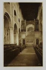 St Albans Abbey Nave Rood Screen Interior View UK Real Photo RPPC
