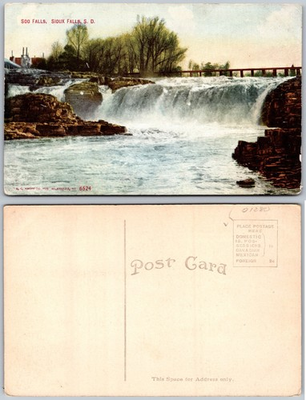#ad Sioux Falls SD Waterfall Postcard $4.87