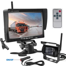 Wireless Rear View Backup Camera 7" Monitor System for Truck Caravan RVs Bus