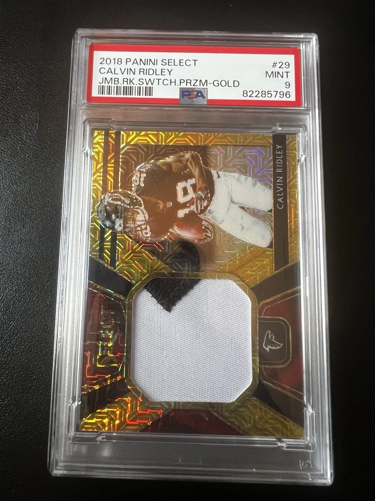 Calvin Ridley Panini Select Jumbo Rookie Swatch Prizm #29 Gold