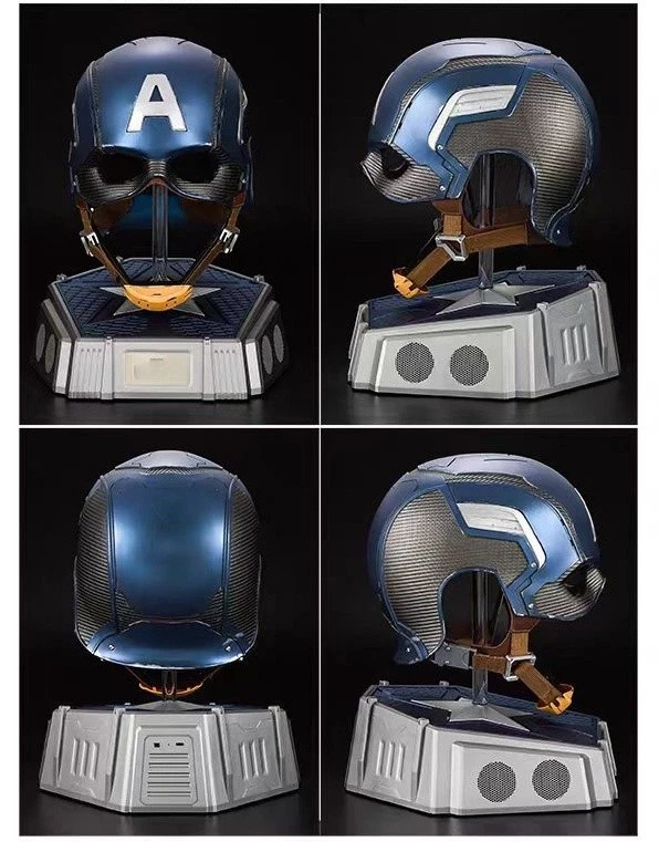 Avengers Captain America Helmet 1:1 Wearable Mask Cosplay Prop Halloween Helmets - Image 3 of 4