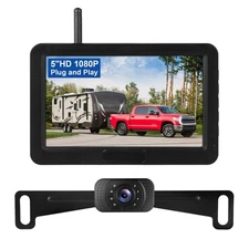 5inch Wireless Backup Kit, 1080P HD Image, Color Night Vision, IP69 Waterproo...