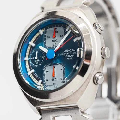 *Exc+5* Vintage 1996 SEIKO ALBA AKA V657-6030 Quartz Chronograph Blue 39mm Men’s