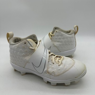 Nike AT3461-100 Mens Size 8 Force Trout 6 Pro MCS White/Silver Baseball Cleats