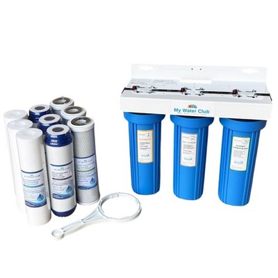 MyWaterClub Whole House 3-Stage Water Filter System with 2 Extra Filter Sets