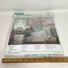 NOS 80s Daisy Kingdom Quilt Top W/ Ruffle Fabric KIT  7000 Pull Toy Parade 