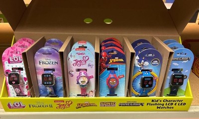 18 Led Watches With Display  Frozen,sonic,spiderman And More