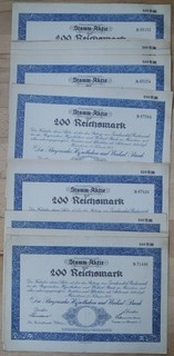 1927: 100 x Bayerische Hypotheken und Wechselbank München. Stamm Aktie 200 RM