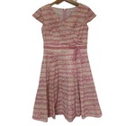 TOCCA Cache-Coeur Flower Embroidery Short Sleeve Dress, Size 4, Pink Women USED
