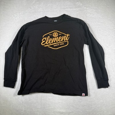 Element Skateboarding Long Sleeve T Shirt Black CA NY Since 1992 Graphic Tee S