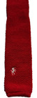 Vintage Bronzini Knit Square Tip Skinny Tie Red Made In Italy Wool Horse logo