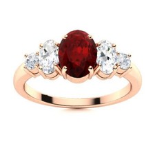 Sterling Silver Oval Root Chakra Garnet Gemstone Solitaire New Ring Jewelry