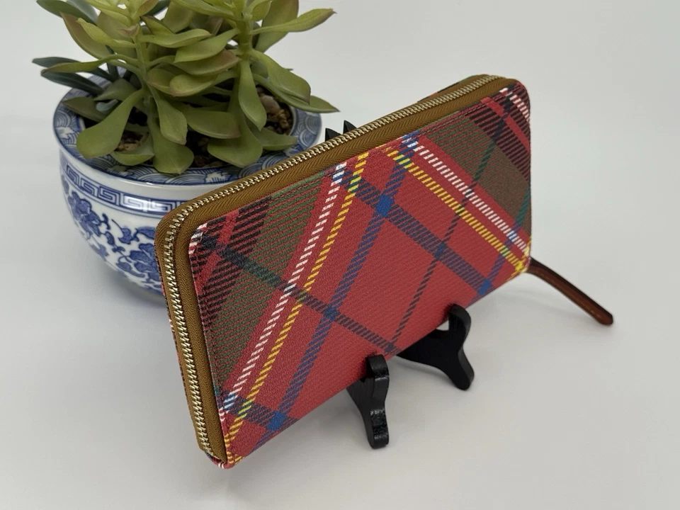 DOONEY & BOURKE Tartán Cuadros Grande Cremallera Alrededor Muñequera Billetera Tarjeta de Crédito Nuevo sin Etiquetas Foto 3 de 4