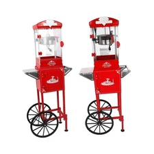 Popcorn Machine with Cart ,Wheels & 10 Kettle Popcorn Maker Measuring 3 spoon