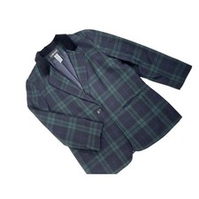 VTG Sag Harbor Women's Wool Blend Blazer Black Watch Tartan Plaid Size 14