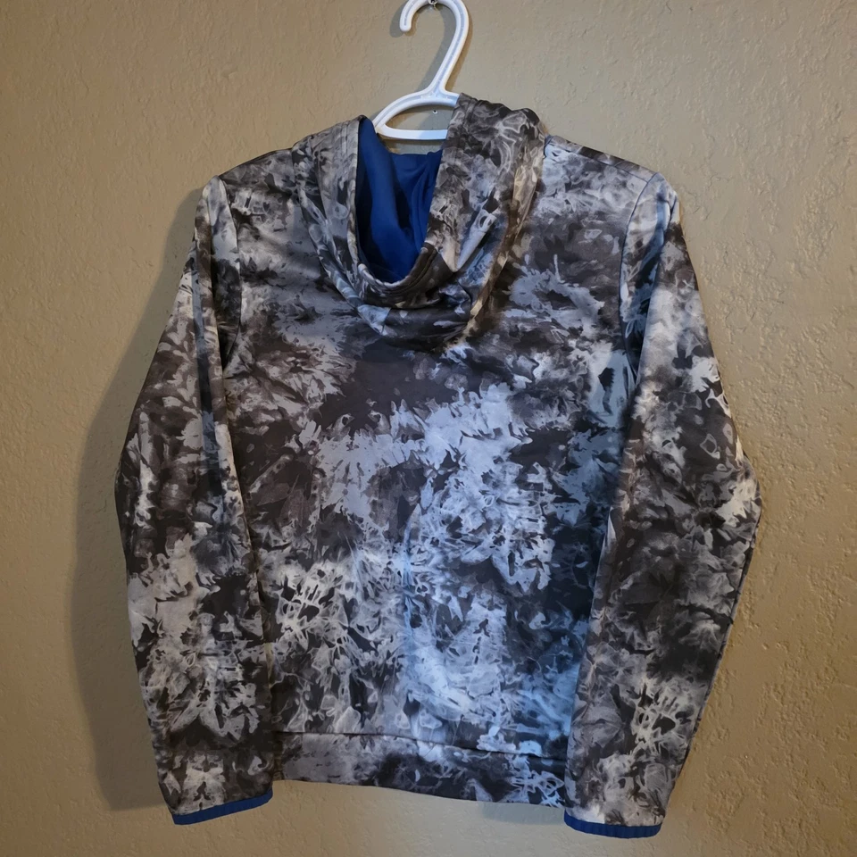 Boys Under Armour Loose Fit Hoodie Camo Gray Blue Accents Size Youth Large - Image 3 of 4