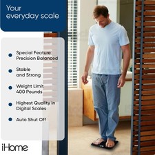 iHome Digital Scale, Bathroom Scale, Batteries Included, Scale Body Weight, Weig