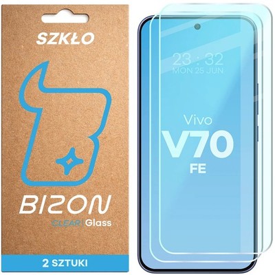 2x Schutzglas für Vivo V70 FE 5G Bizon Displayschutzglas Hartglas Handyglas Glas