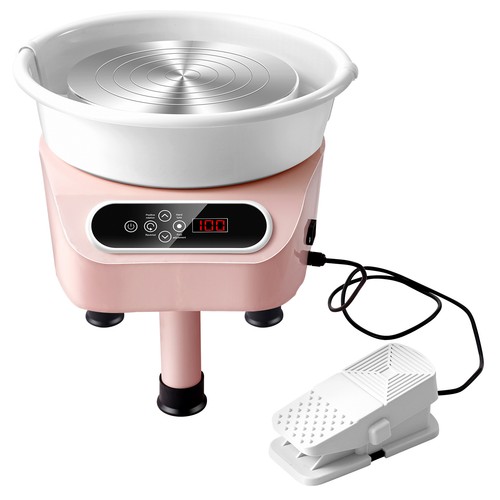 Pottery Wheel 10in Ceramic Wheel Foot Pedal Touch Screen 350W 3 Legs Pink - Picture 10 of 12
