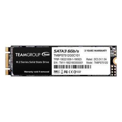 TEAMGROUP MS30 512GB with SLC Cache 3D NAND TLC M.2 2280 SATA 512GB, Black