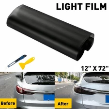 72?? Vinyl Car Taillight Headlight Wrap Film Tint Fog Light Matte Black 30*180CM