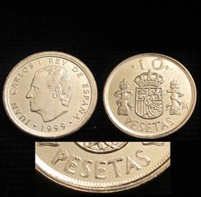 SPAIN, J. CARLOS I, 10 PESETAS 1999, ERROR  REMARKED  PESETAS , UNCIRCULATED.