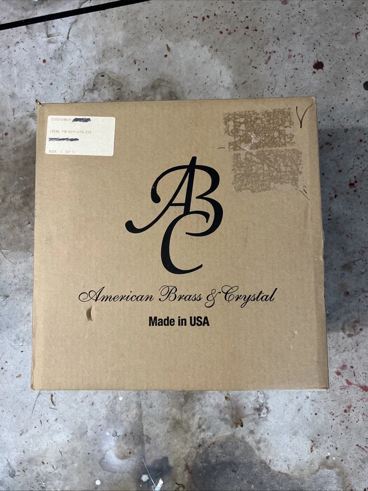 American Brass & Crystal Flush Mount Crystal Chandelier Item# FM-9511-ATK-21S - Image 2 of 4