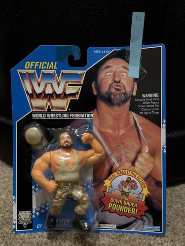 WWF wwe Vintage Wrestler Blue Card BUSHWACKER BUTC...