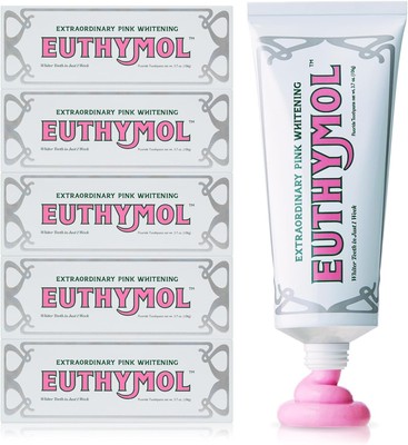 EUTHYMOL Whitening Toothpaste (3.7fl oz*5, Pack of 5) - Stain Removal in 2... 