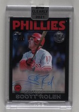 2021 Clearly Authentic 1986 Topps Baseball Black 35/75 Scott Rolen Auto HOF 7xr