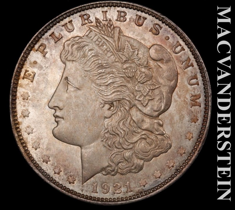 1921 Silver Morgan Dollar - Uncirculated  Lustrous  Semi-Proof-Like  #L7315