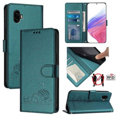 Für Samsung Galaxy Xcover6 Pro Cat Rat Embossed Pattern RFID PU Hülle für Tel