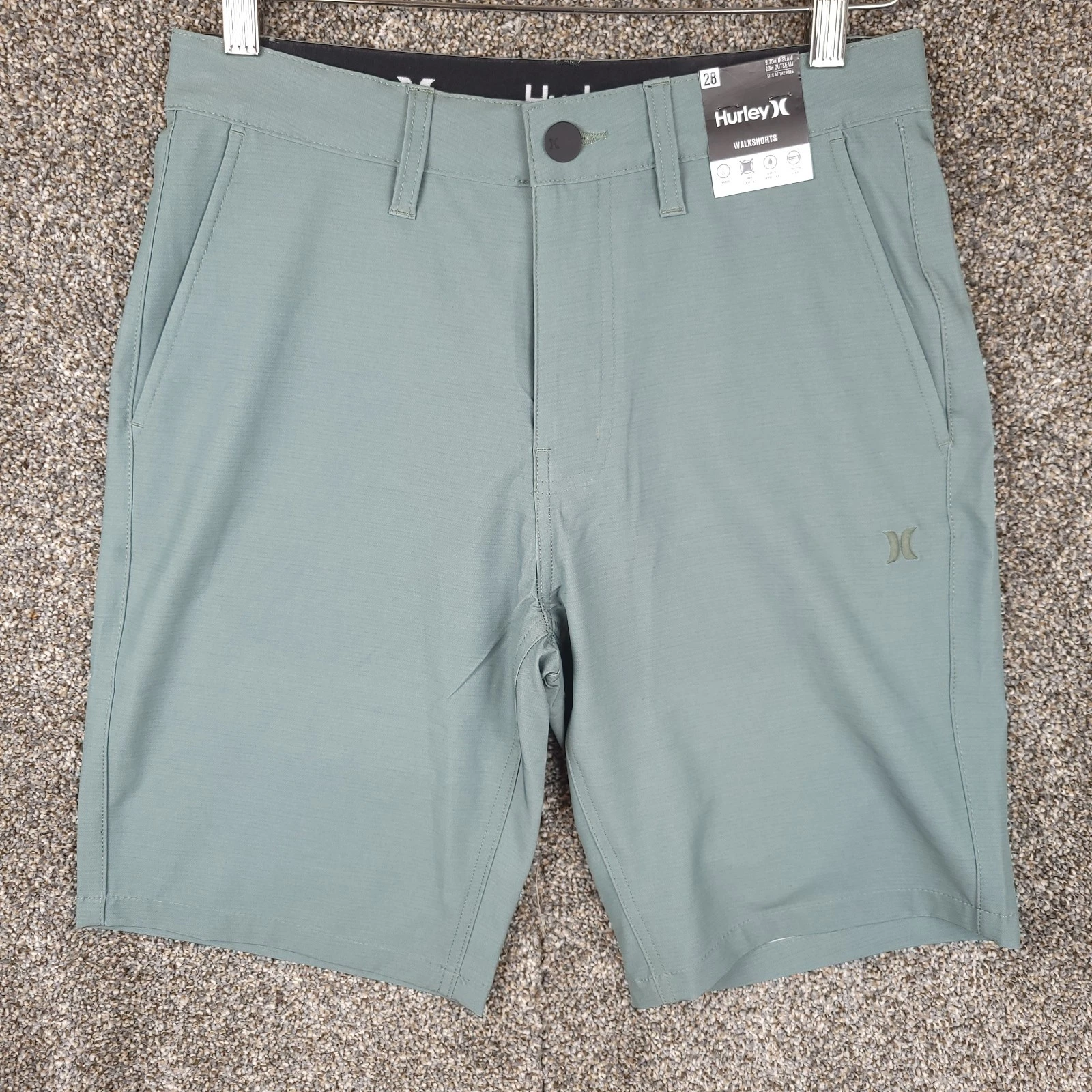 Hurley Hybrid Walk Shorts Mens 28 Green Explore Printed Trail Stretch Chino NWT